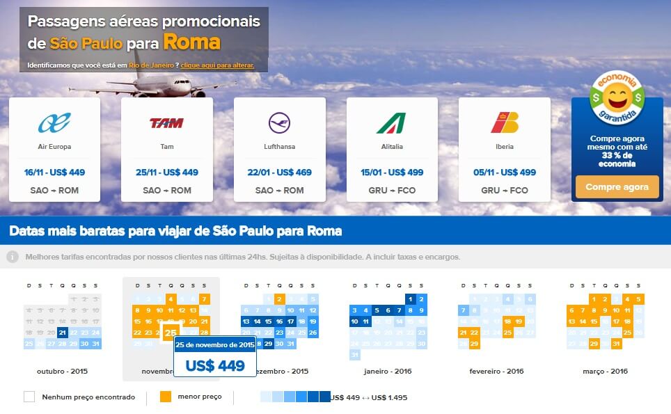 Comparador de passagens aéreas para Milão Comparador de passagens aéreas para Milão