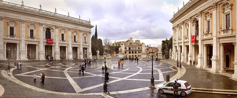 Palácio dos Senadores no Museus Capitolinos em Roma Palácio dos Senadores no Museus Capitolinos em Roma