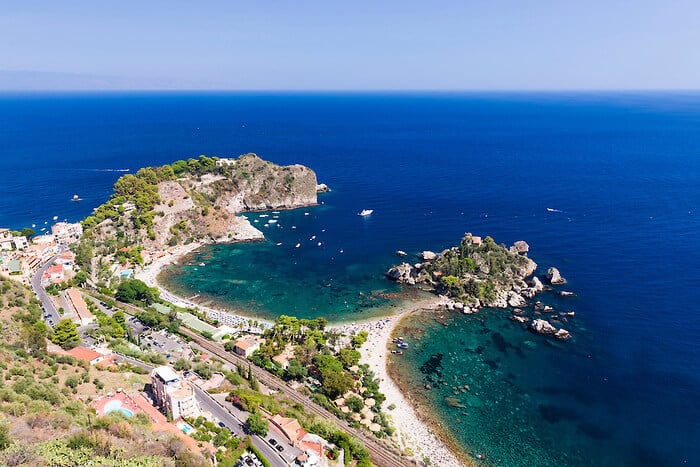 Praias em Taormina na Sicília Praias em Taormina na Sicília