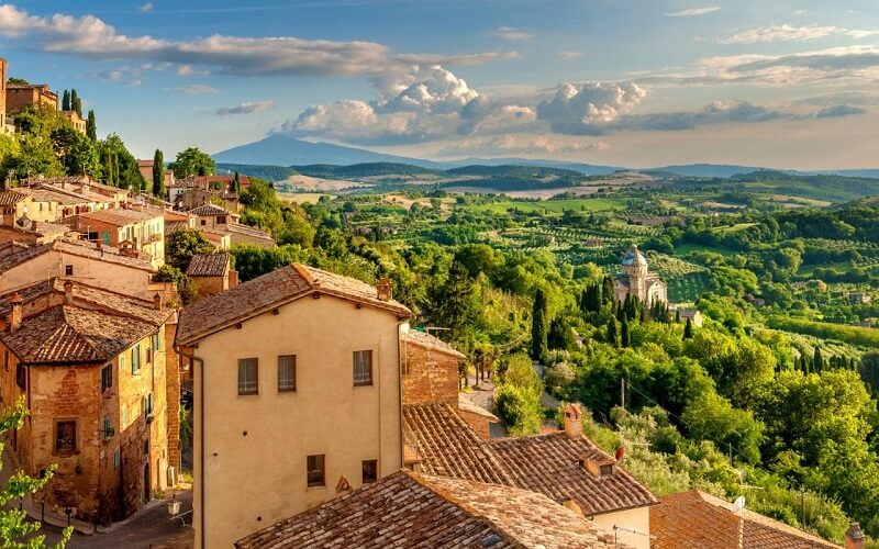 Vista da região da Toscana na Itália Vista da região da Toscana na Itália