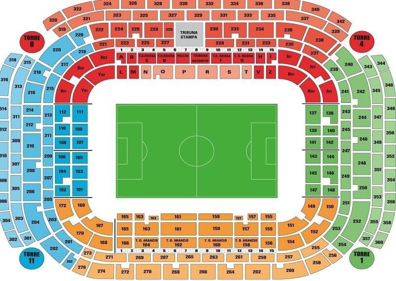 Estrutura do Estádio Giuseppe Meazza em Milão Estrutura do Estádio Giuseppe Meazza em Milão