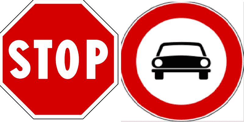 Placas de trânsito na Itália Placas de trânsito na Itália