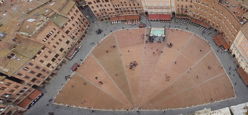 Piazza del Campo vista de cima Piazza del Campo vista de cima
