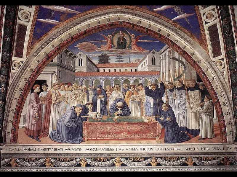 Afresco na Igreja de Santo Agostinho em San Gimignano Afresco na Igreja de Santo Agostinho em San Gimignano