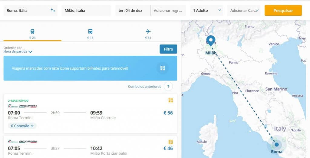 Pesquisador de trajetos na Itália Pesquisador de trajetos na Itália