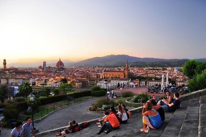 Piazzale Michelangelo em Florença na Itália Piazzale Michelangelo em Florença na Itália