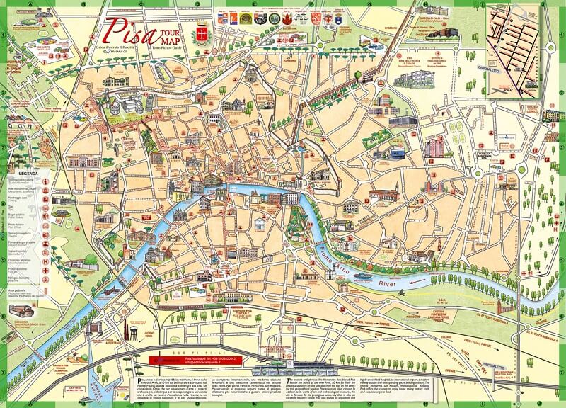 Mapa da cidade de Pisa Mapa da cidade de Pisa