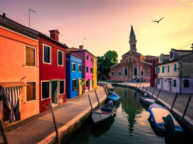 Ilha de Burano em Veneza Ilha de Burano em Veneza