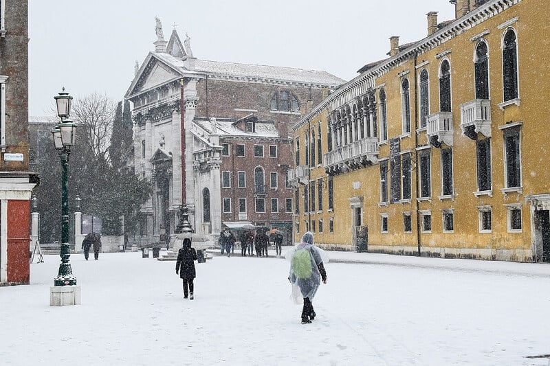 Cidade de Veneza durante o inverno Cidade de Veneza durante o inverno