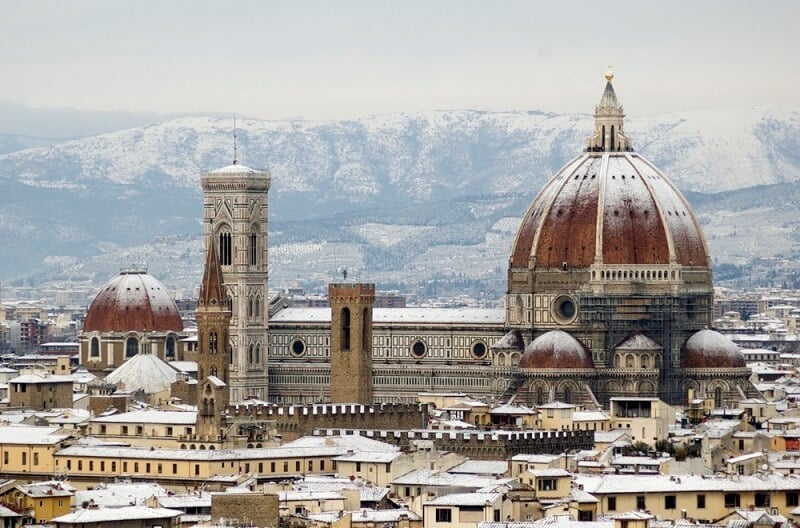 Cidade de Florença coberta por neve Cidade de Florença coberta por neve